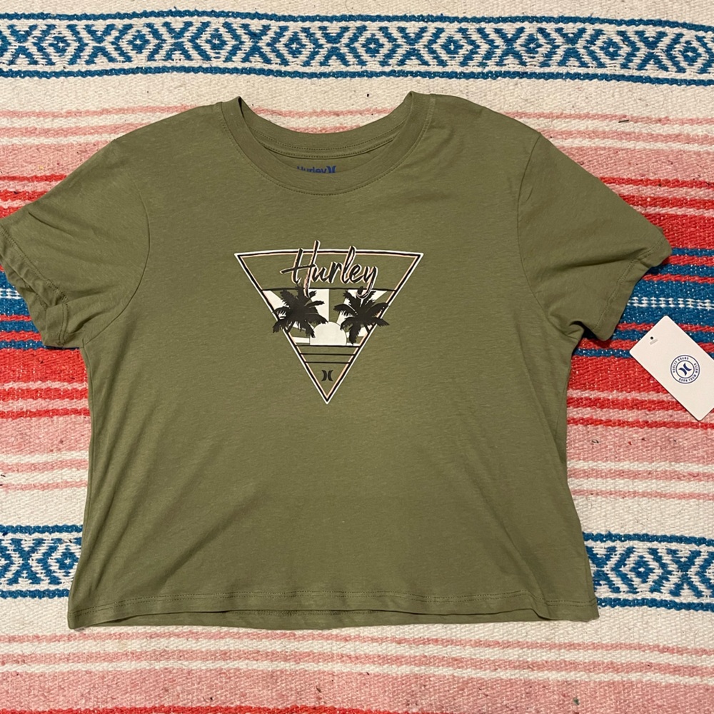 Women’s Hurley crop top, olive green size S. Brand new with tags!